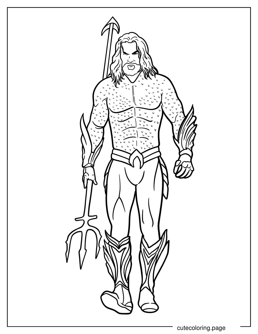 Angry Aquaman Walking Coloring Page For Kids coloring page