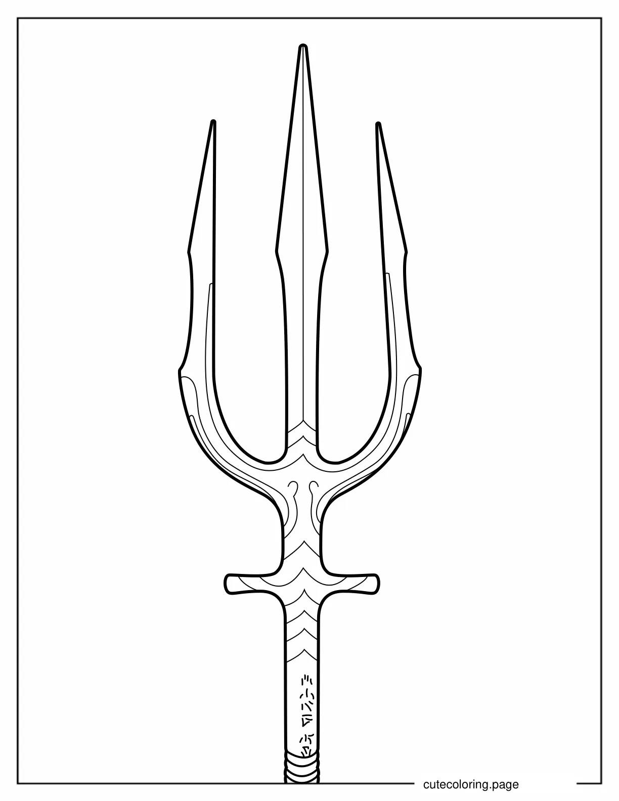 Easy Aquaman Trident Coloring Page For Kids coloring page