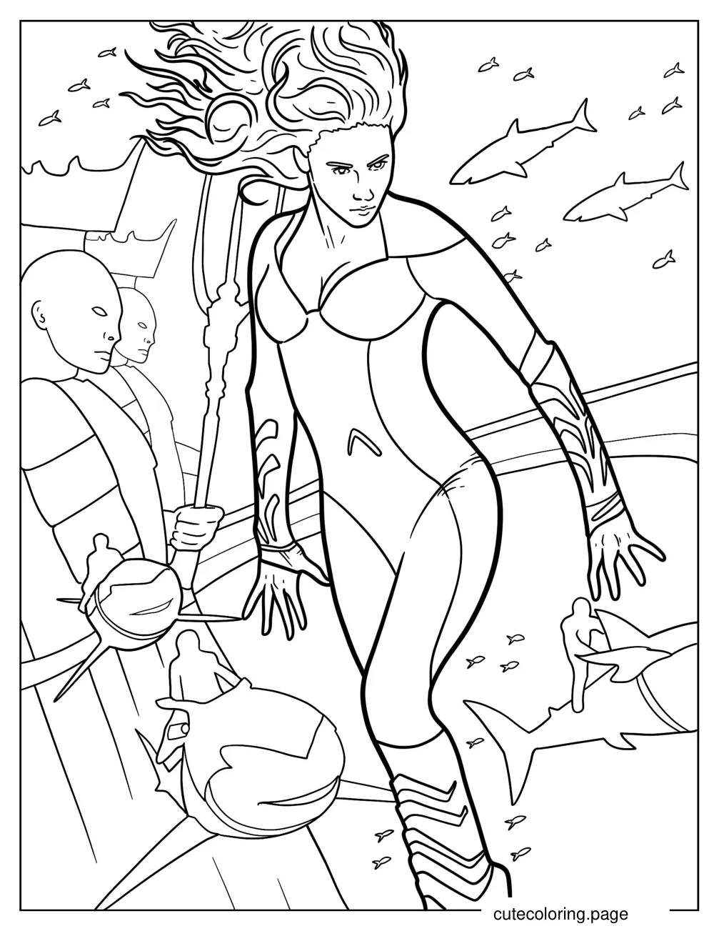 Realistic Mera In Atlantis Coloring Page coloring page