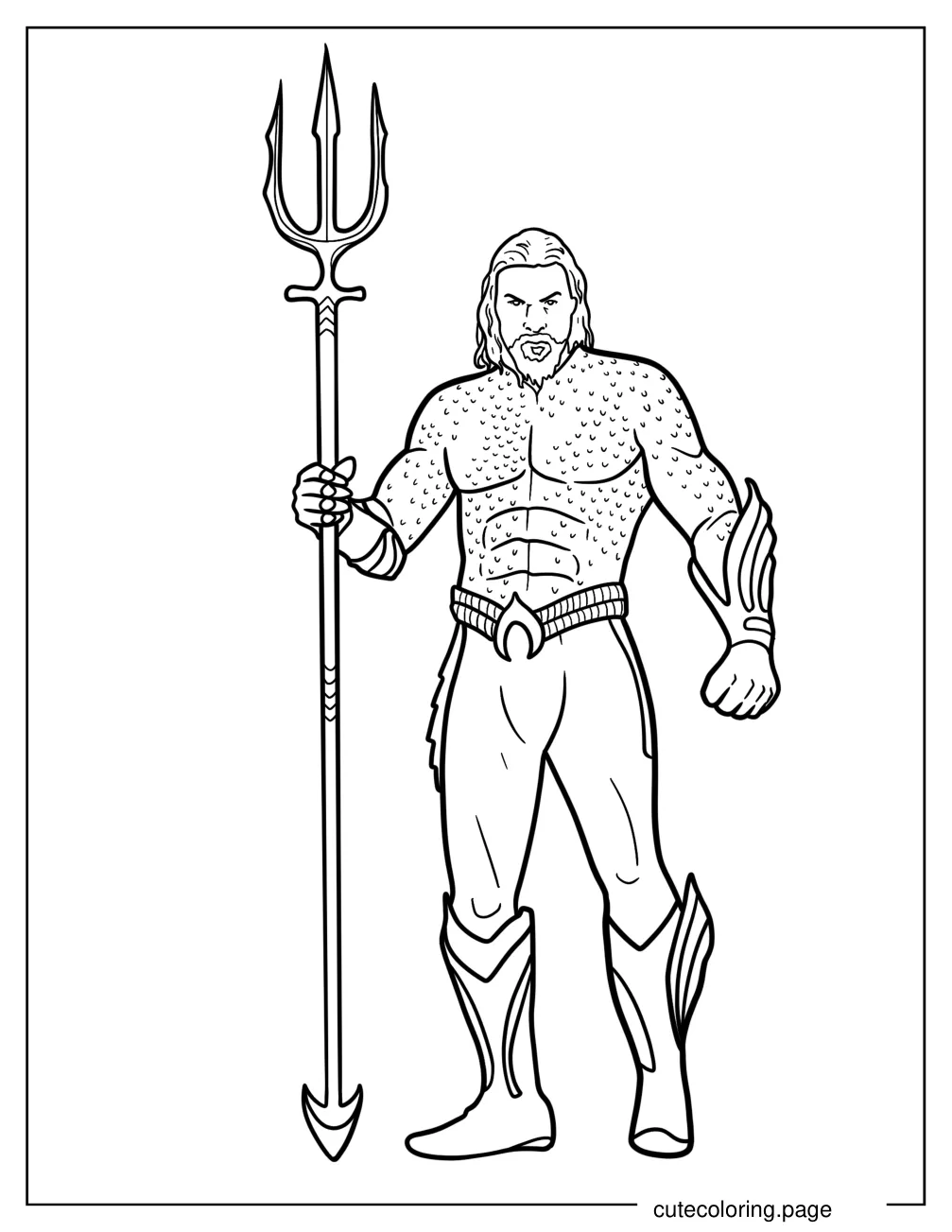 Simple Jason Momoa Aquaman Coloring Page coloring page