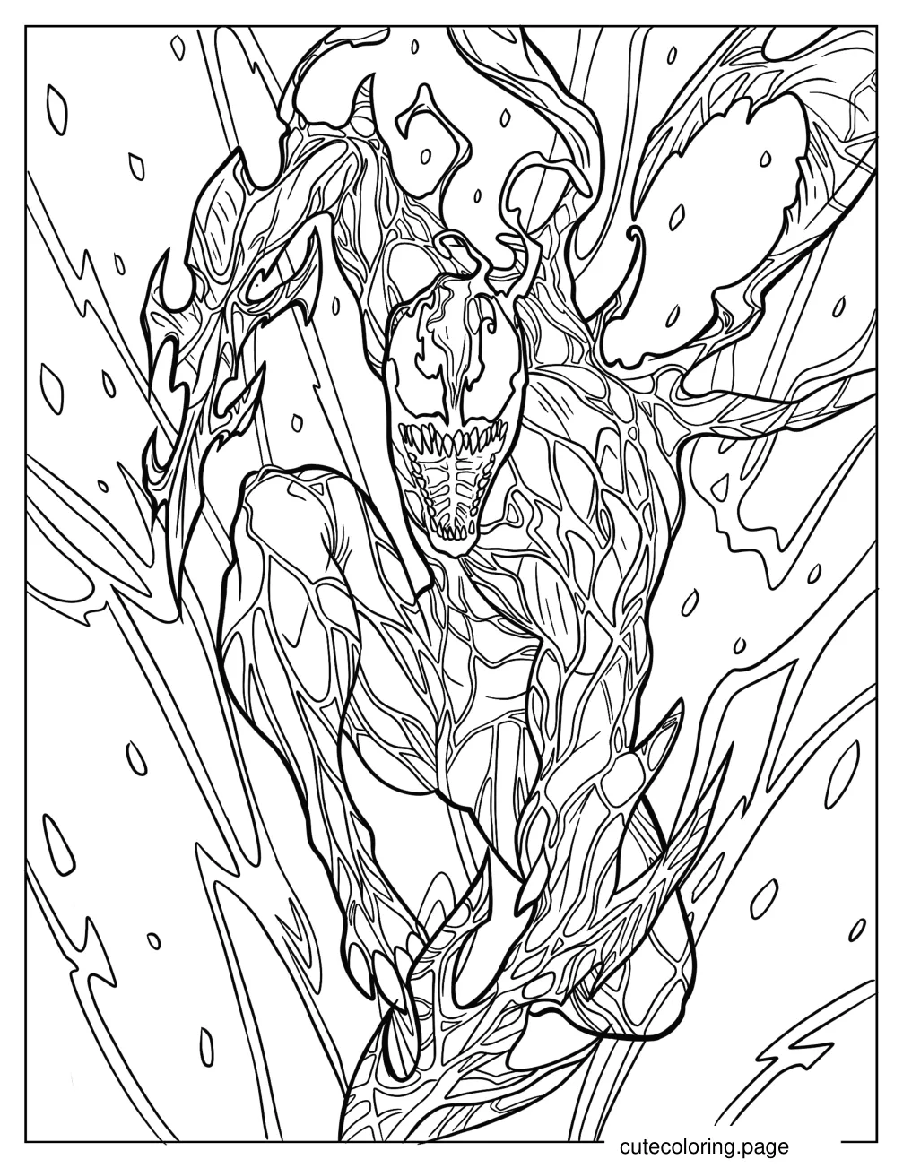 Carnage In Iconic Pose Coloring Page coloring page