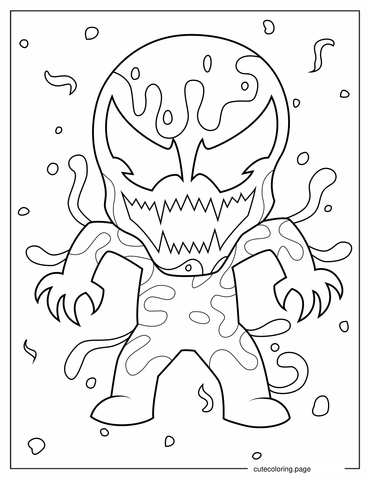 Easy Chibi Carnage Coloring Sheet For Kids coloring page