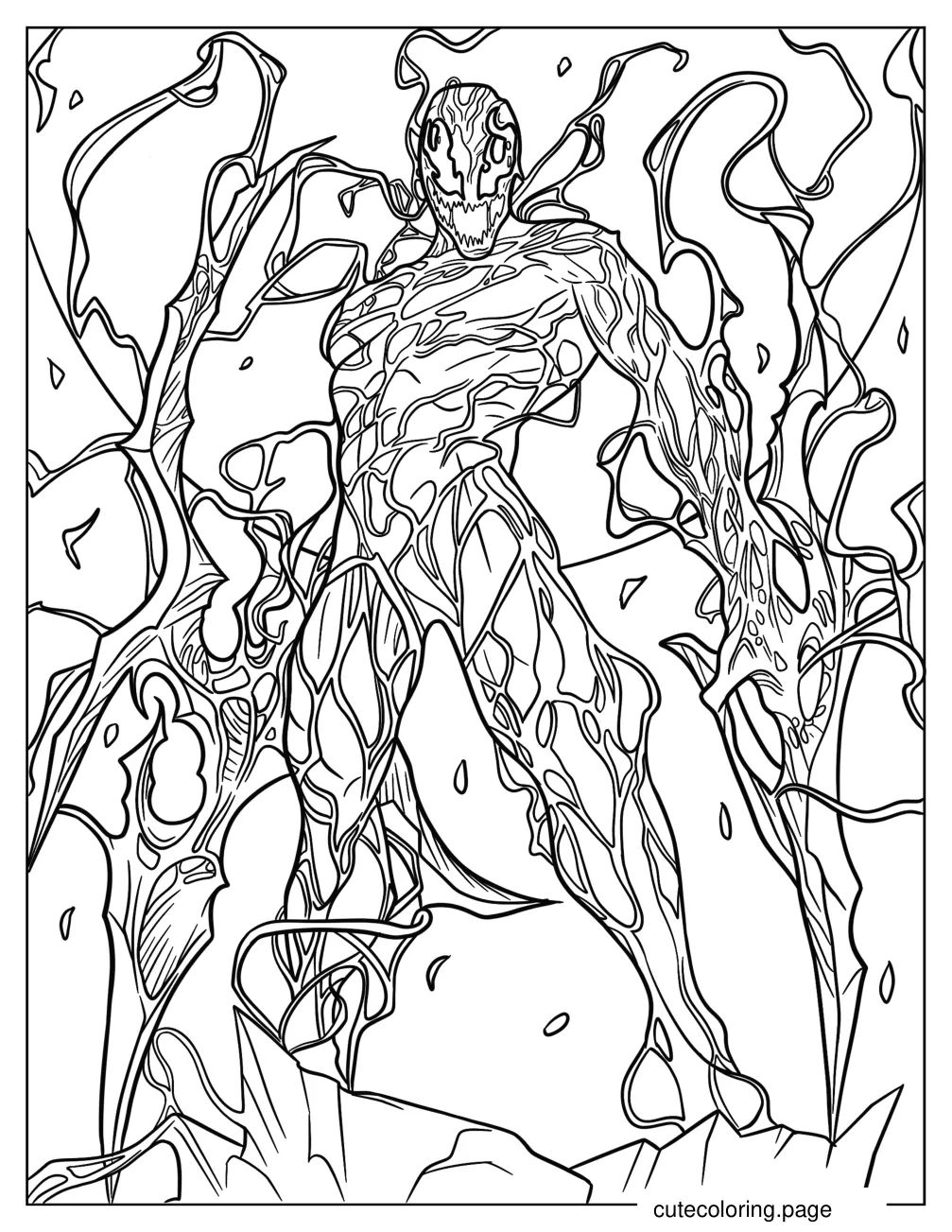 Realistic Scary Carnage Coloring Page coloring page