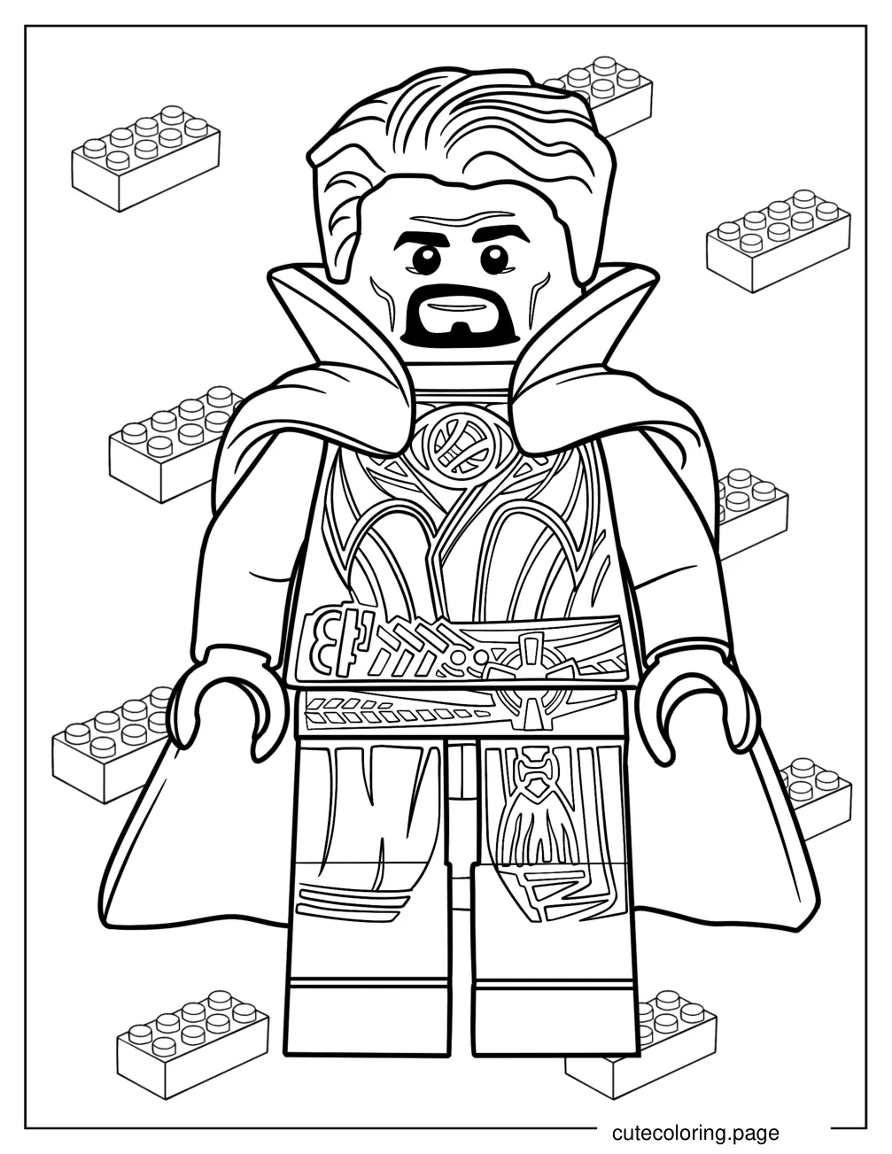 Detailed Lego Doctor Strange Coloring Page For Kids coloring page