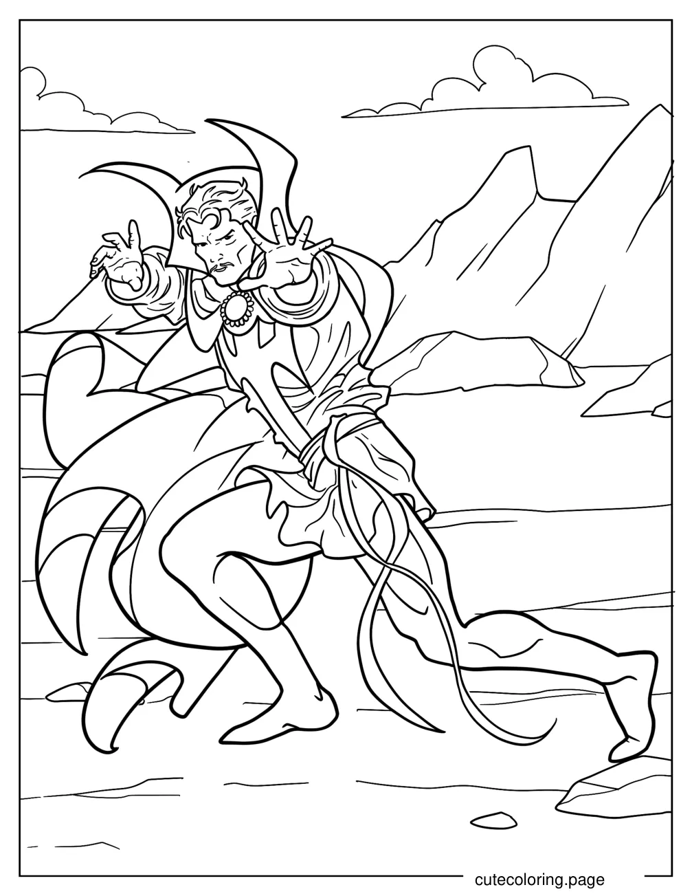 Doctor Strange In Battle Coloring Sheet coloring page