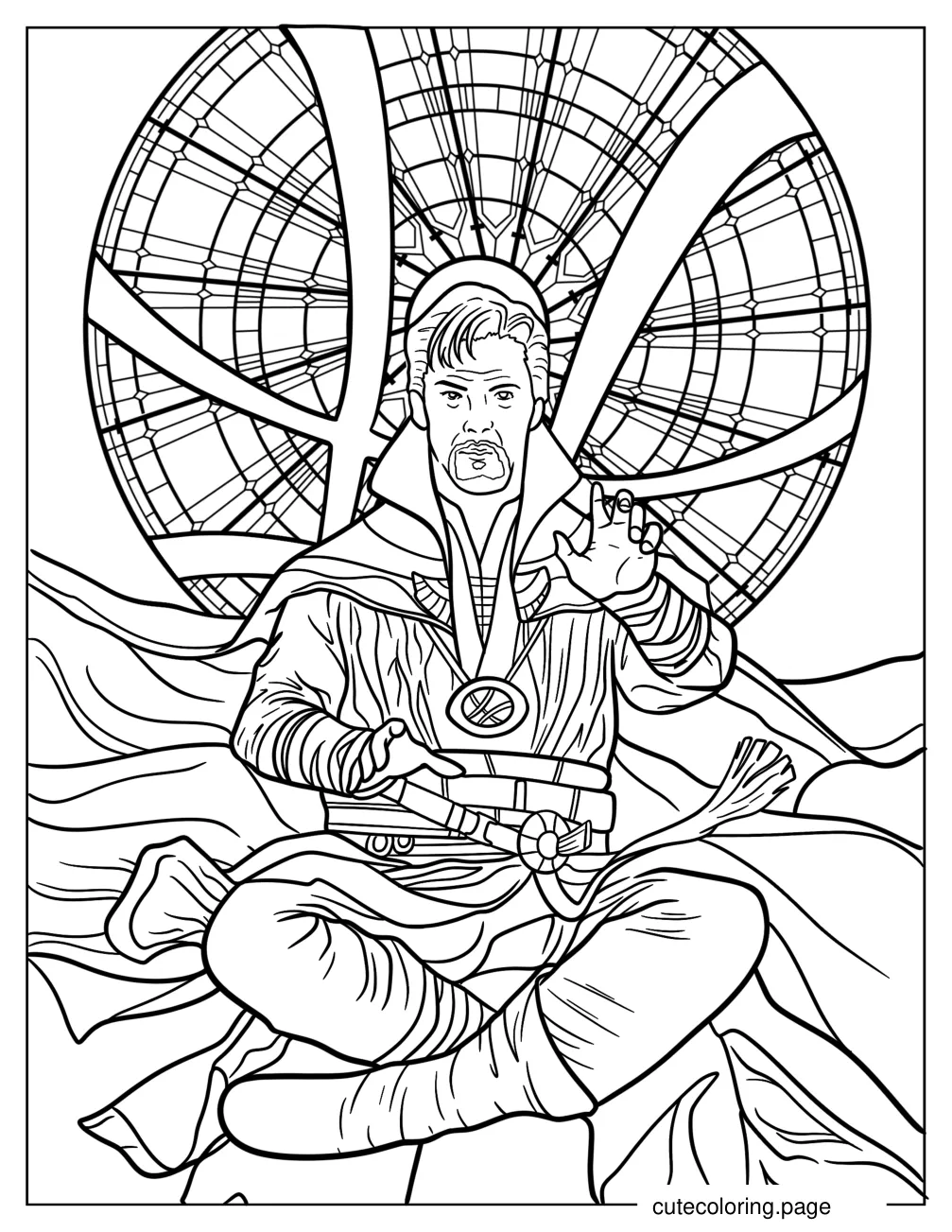 Doctor Strange Levitating Coloring Sheet coloring page