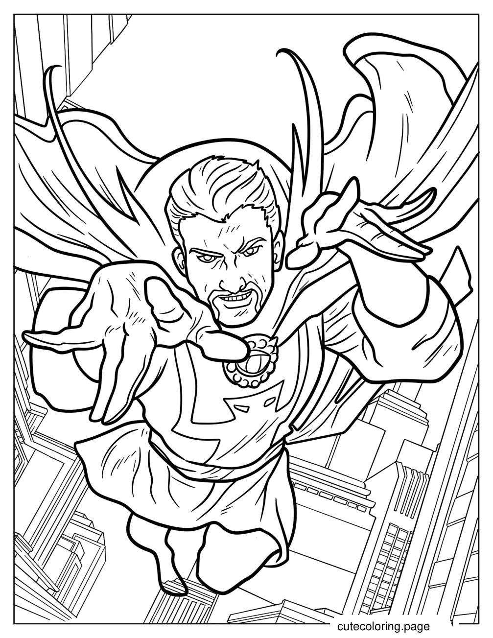 Marvel Comics Doctor Strange In The Air Coloring Sheet coloring page