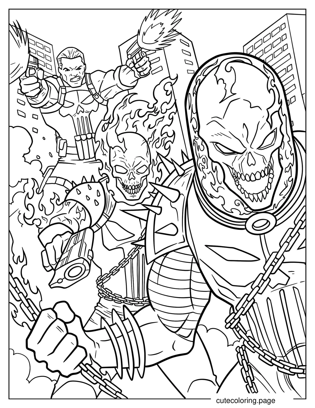 Frank Castle Cosmic Ghost Rider Coloring Page coloring page