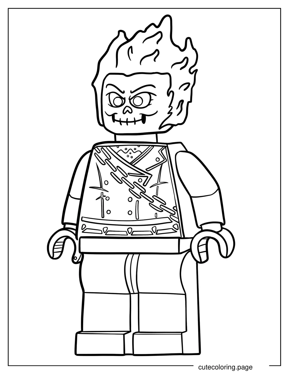 Lego Ghost Rider Coloring Page For Kids coloring page