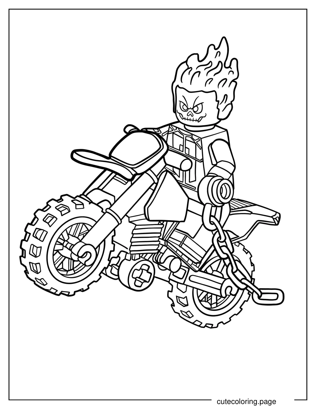 Lego Ghost Rider On Hell Cycle Coloring Page coloring page