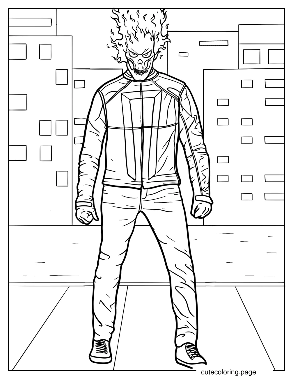 Simple Ghost Rider Coloring Page coloring page