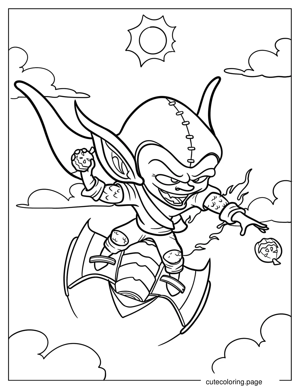 Chibi Green Goblin Coloring Page coloring page