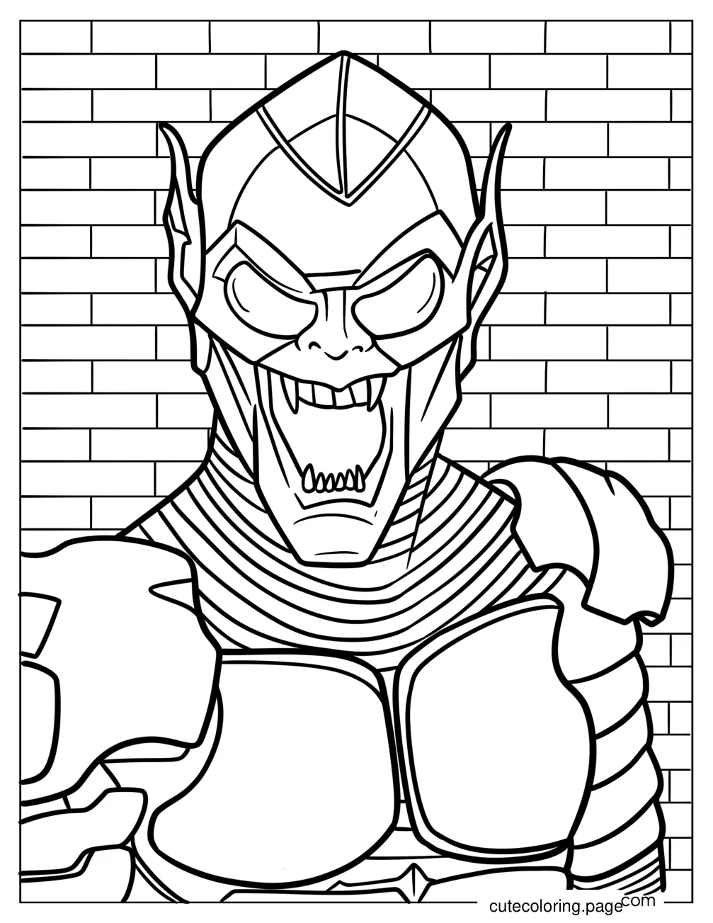 Easy Green Goblin Coloring Page For Preschoolers coloring page