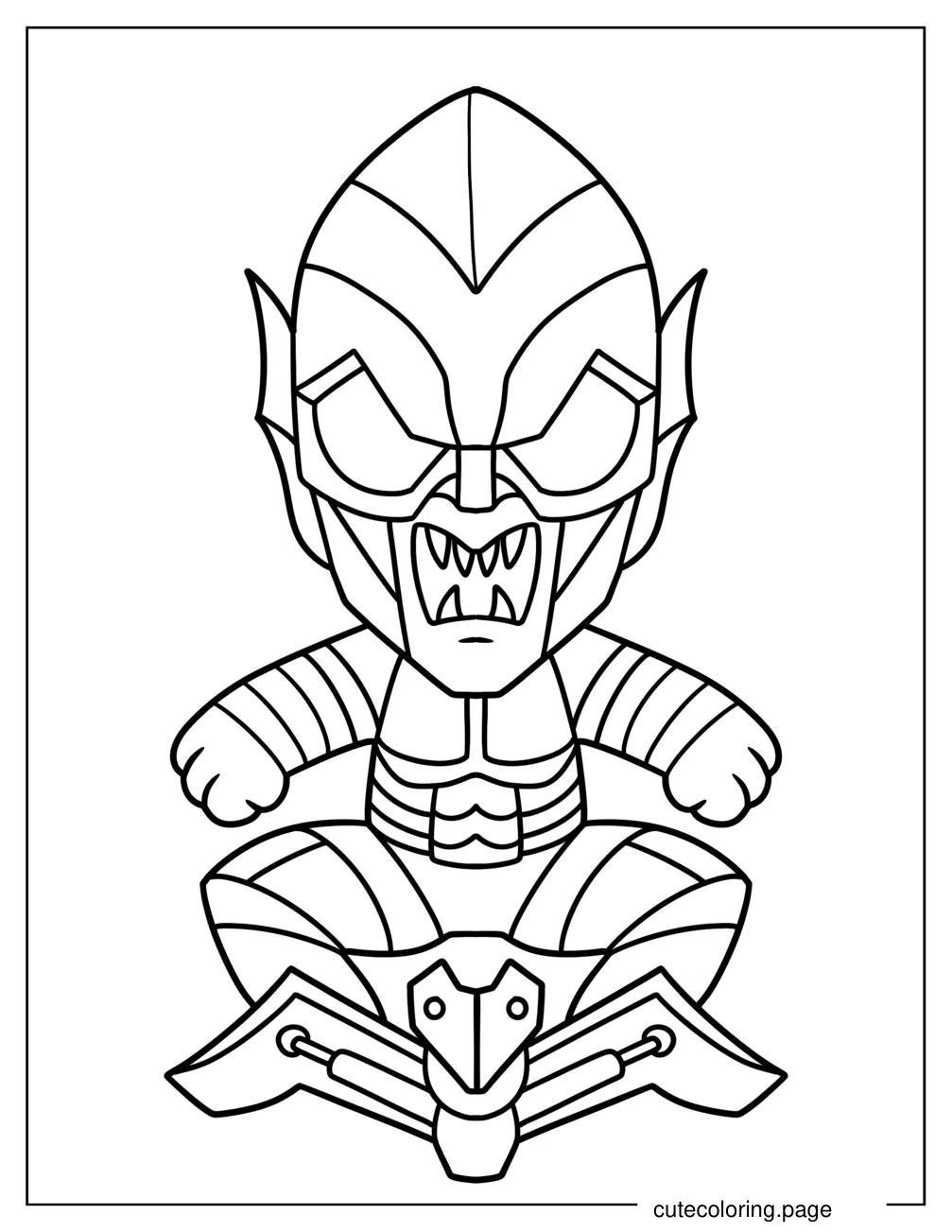 Kawaii Green Goblin Coloring Page For Preschoolers coloring page