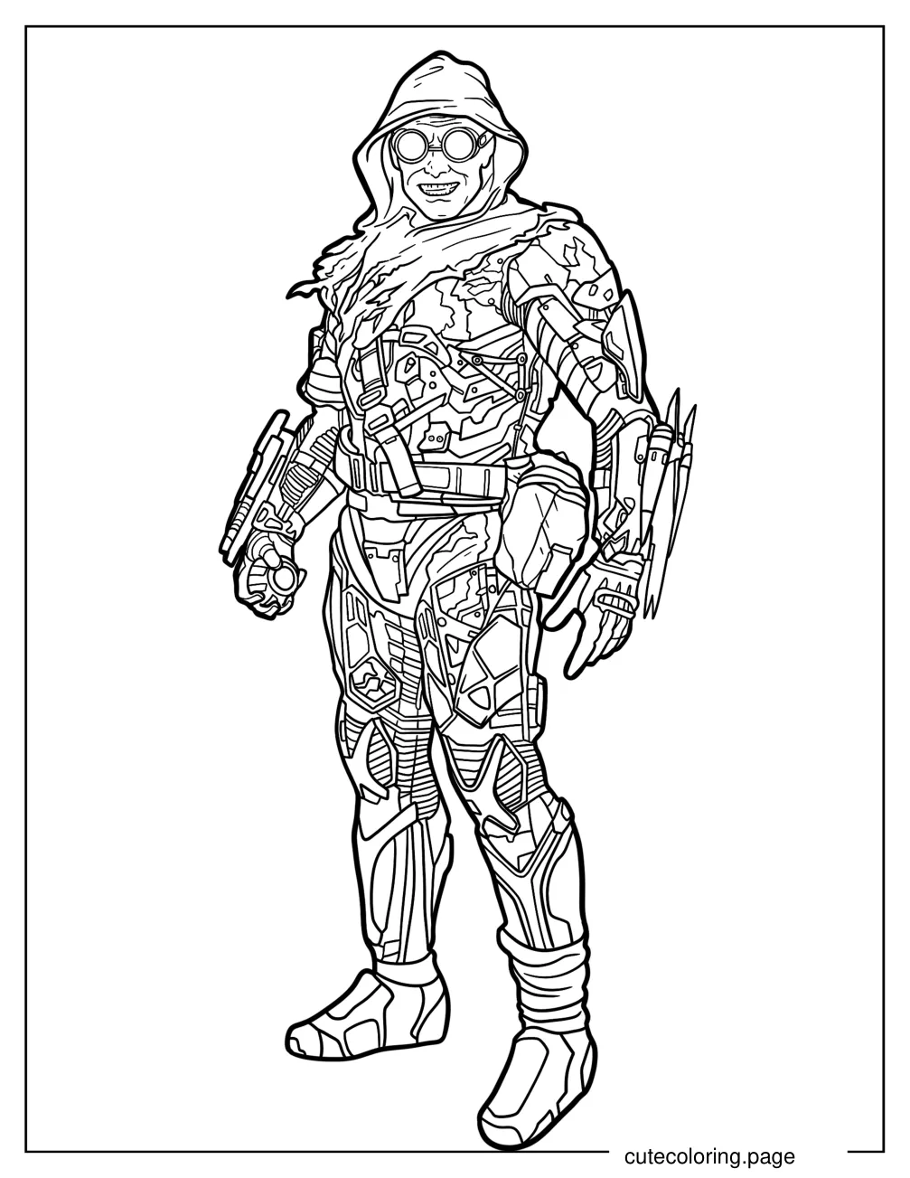 Realistic Norman Osborn In Green Goblin Costume coloring page