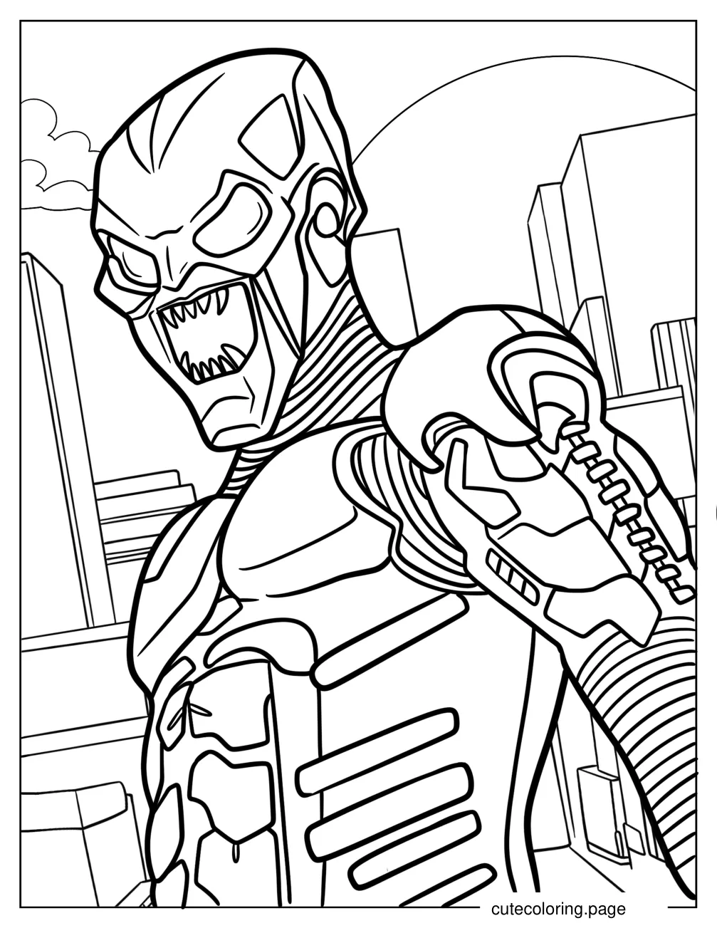 Simple Green Goblin Coloring Page For Kids coloring page