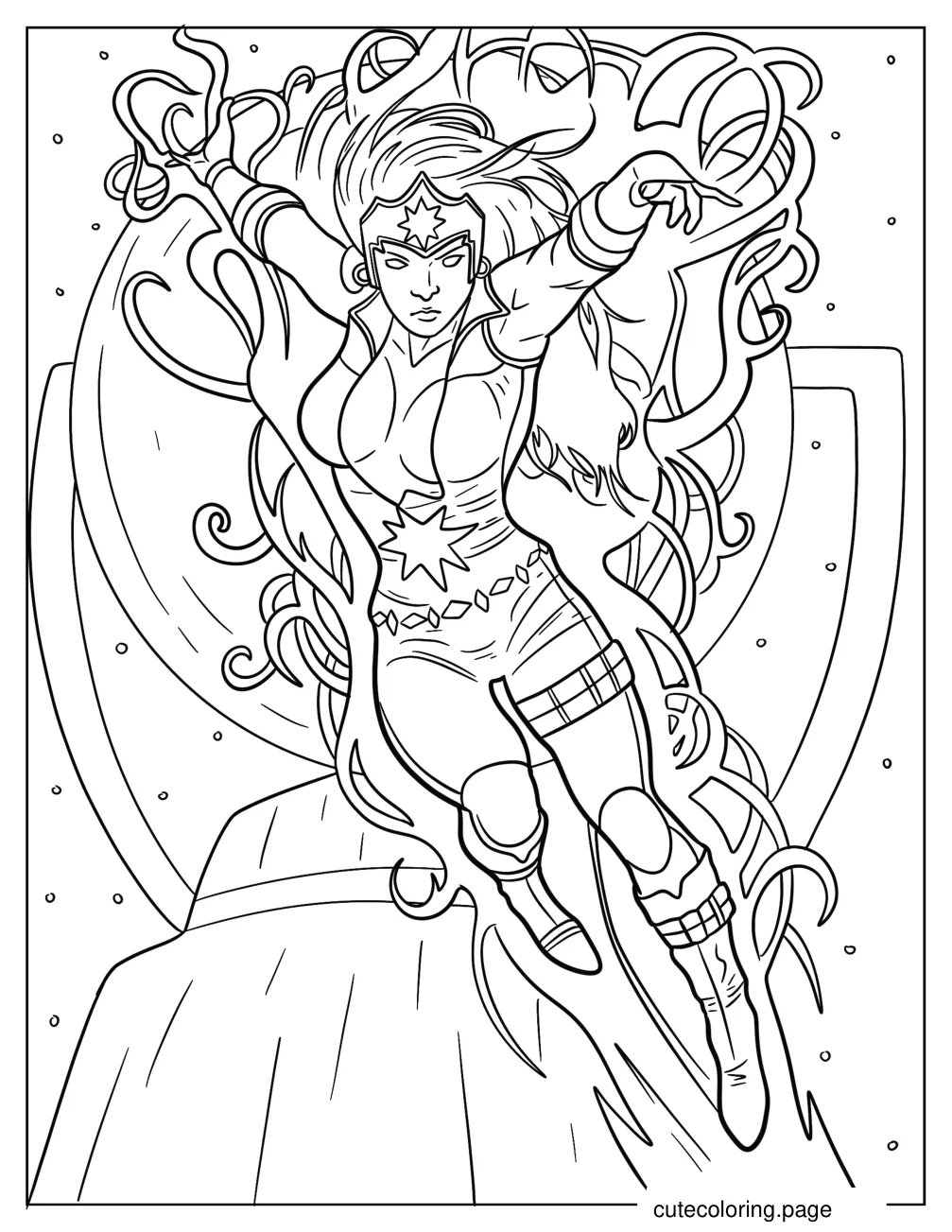 Beautiful Star Sapphire Summoning Powers Coloring Page coloring page