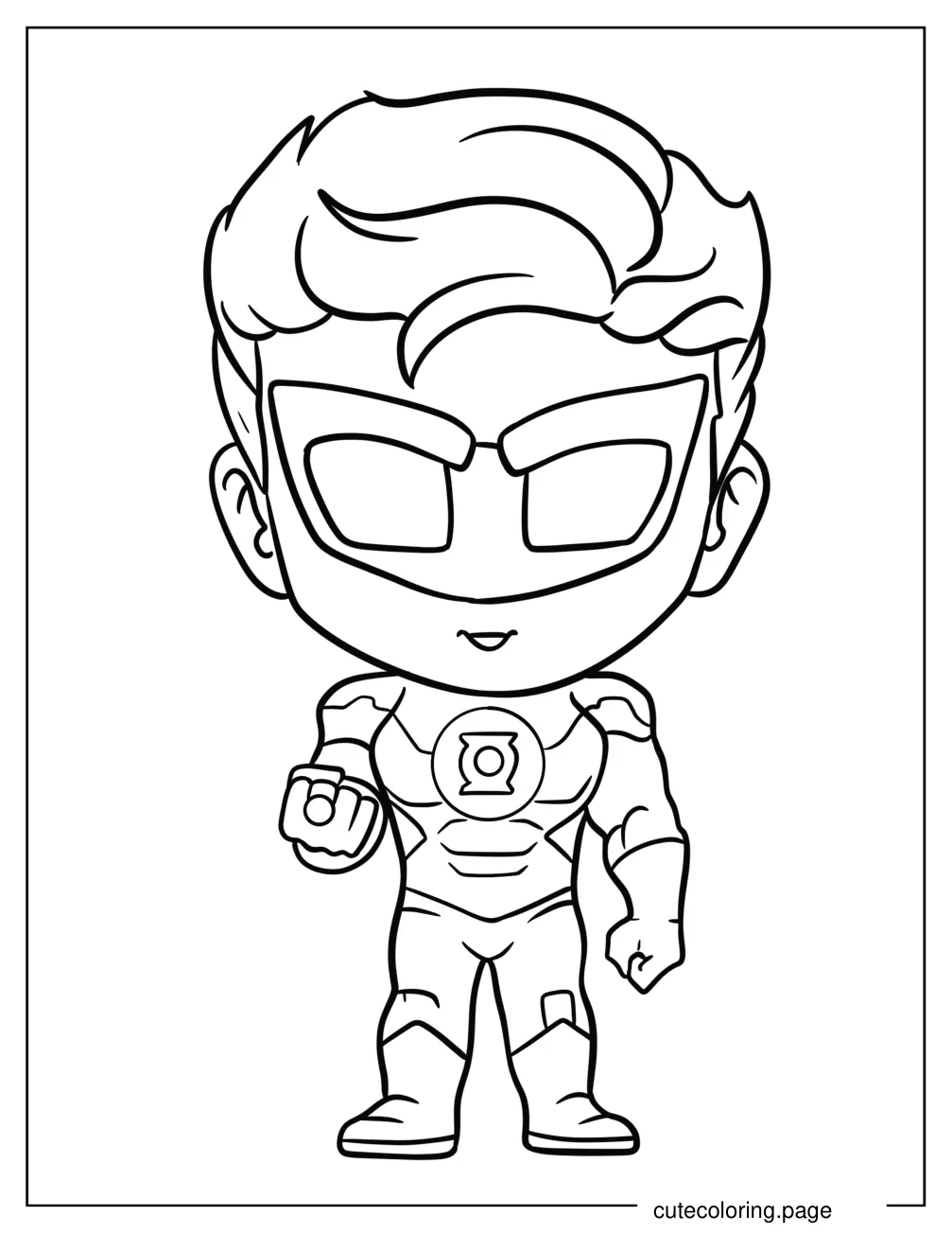 Cute Chibi Green Lantern Coloring Page For Kids coloring page