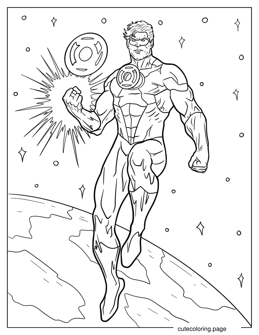 Green Lantern Outside Of Earth Coloring Page coloring page