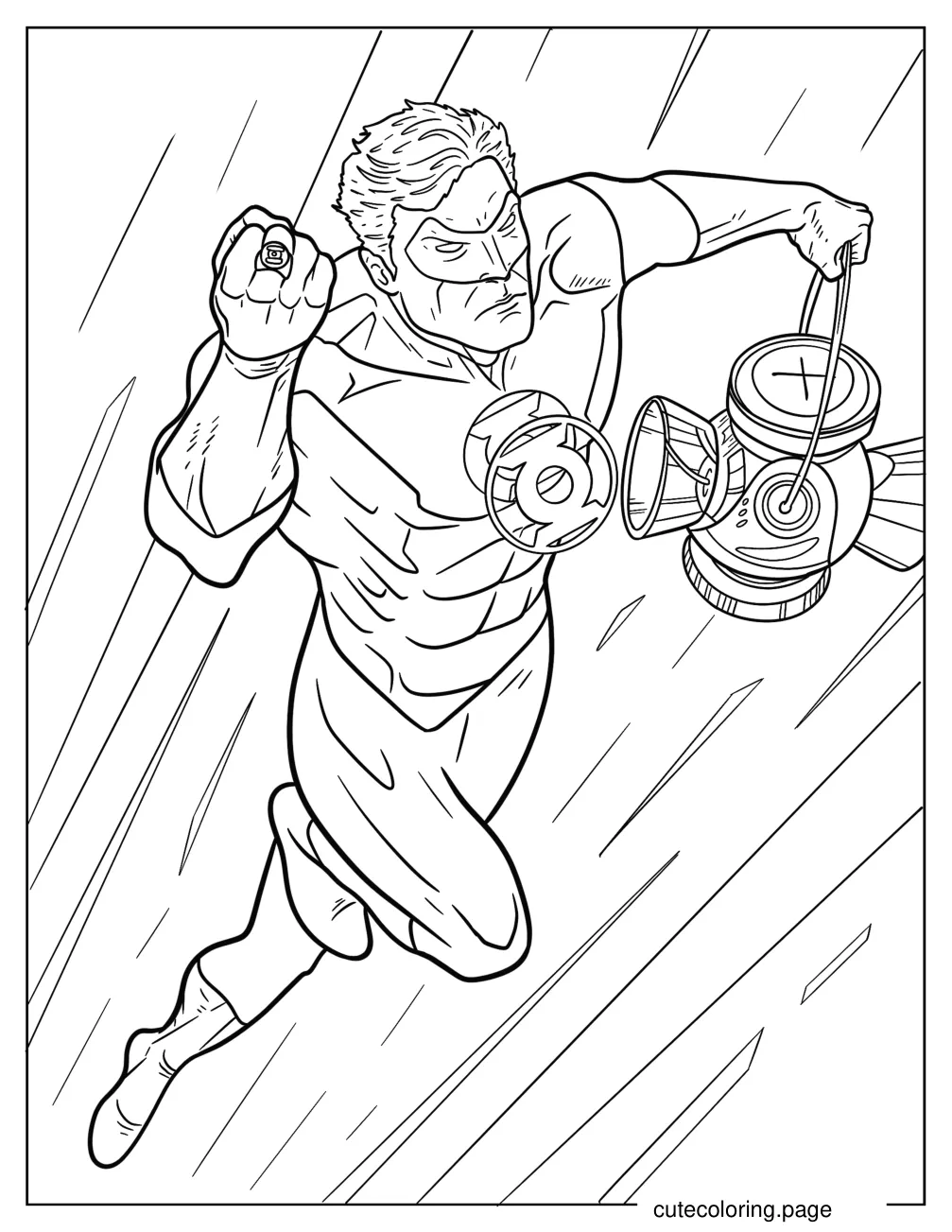 Green Lantern Recharging Ring Coloring Page For Kids coloring page