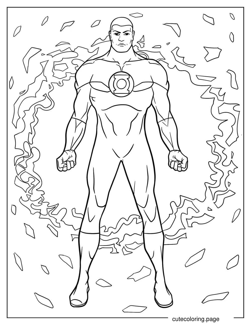 John Stewart Green Lantern Floating coloring page