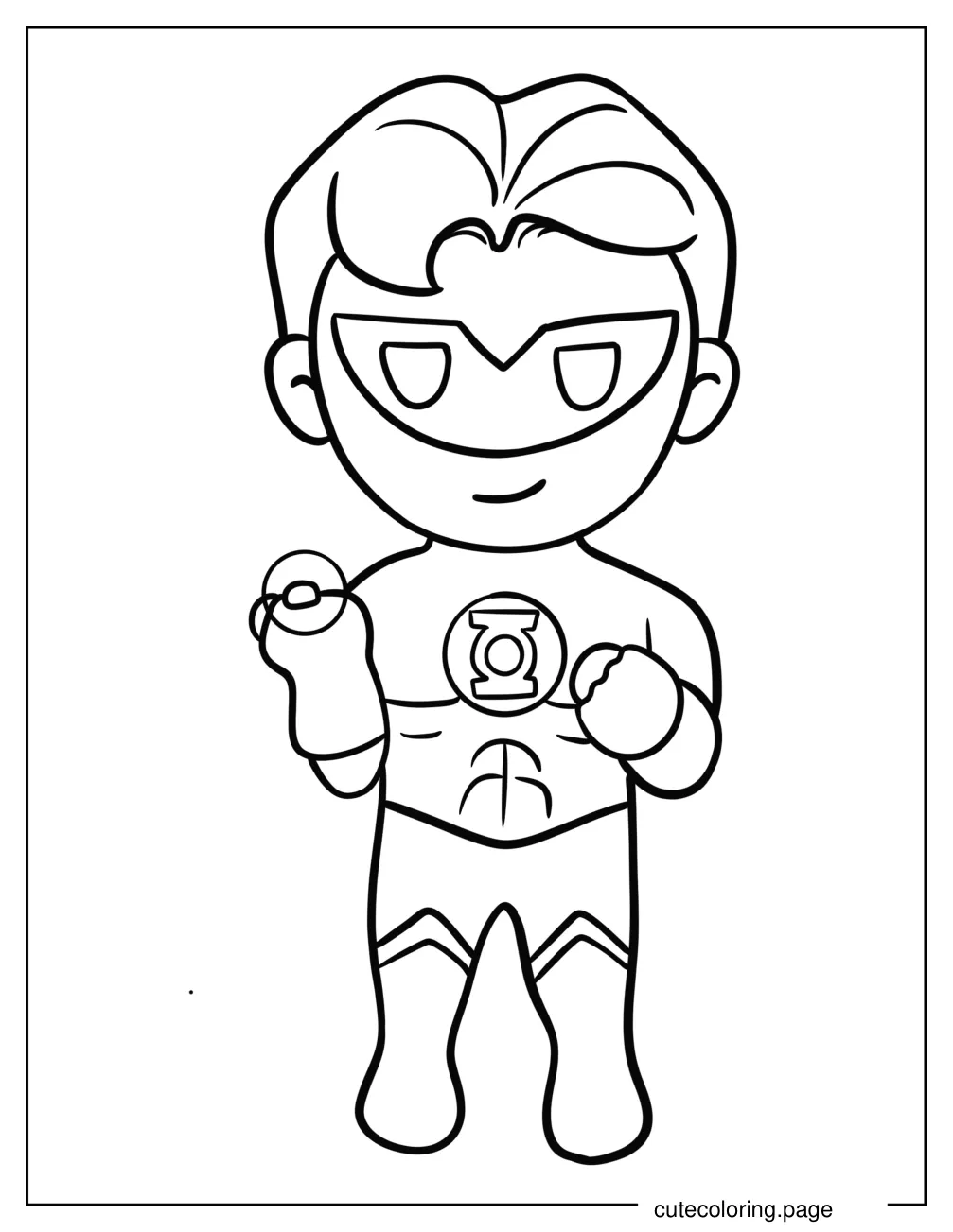 Kawaii Chibi Green Lantern Coloring Sheet For Preschoolers coloring page