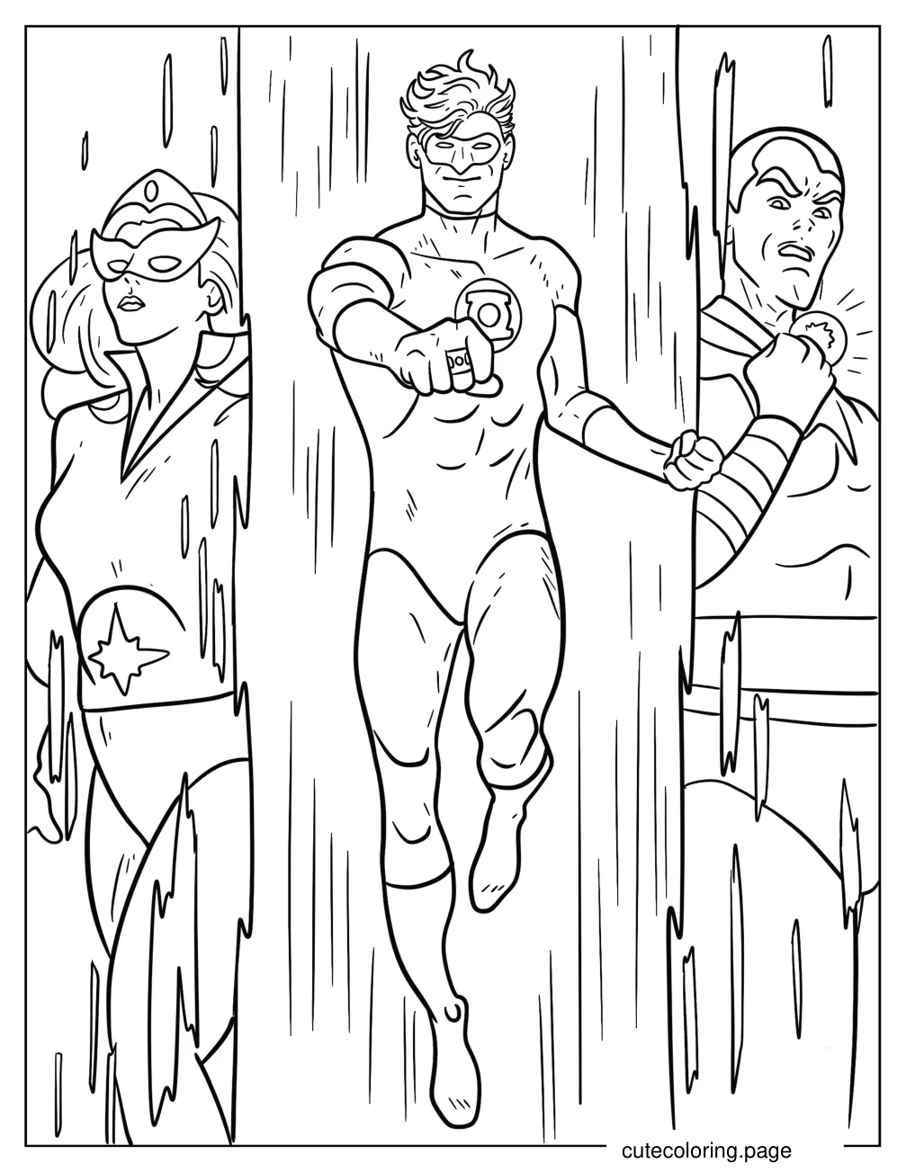 Star Sapphire Green Lantern And Sinestro coloring page