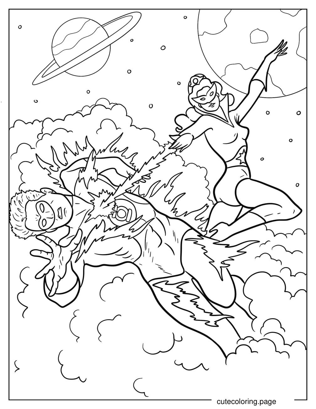 Star Sapphire Vs Green Lantern coloring page