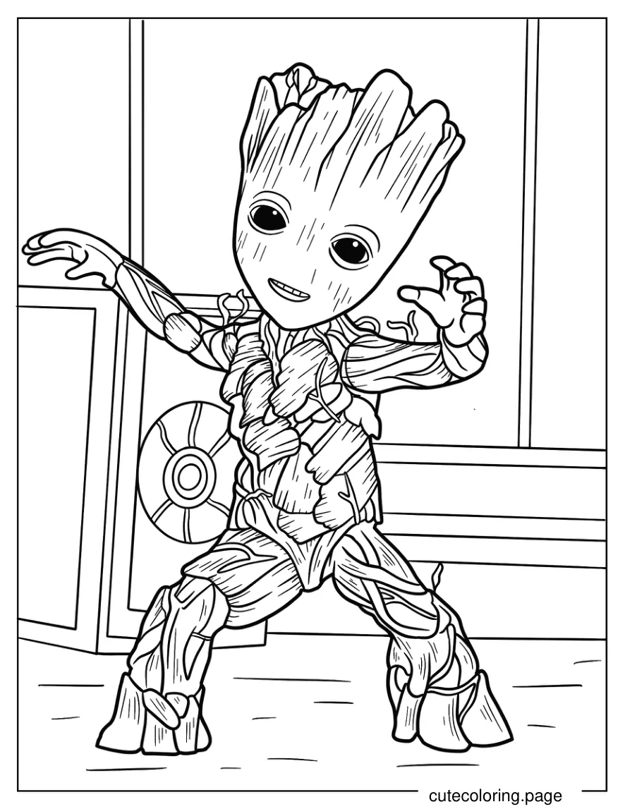 Teenage Groot Dancing Coloring Page coloring page