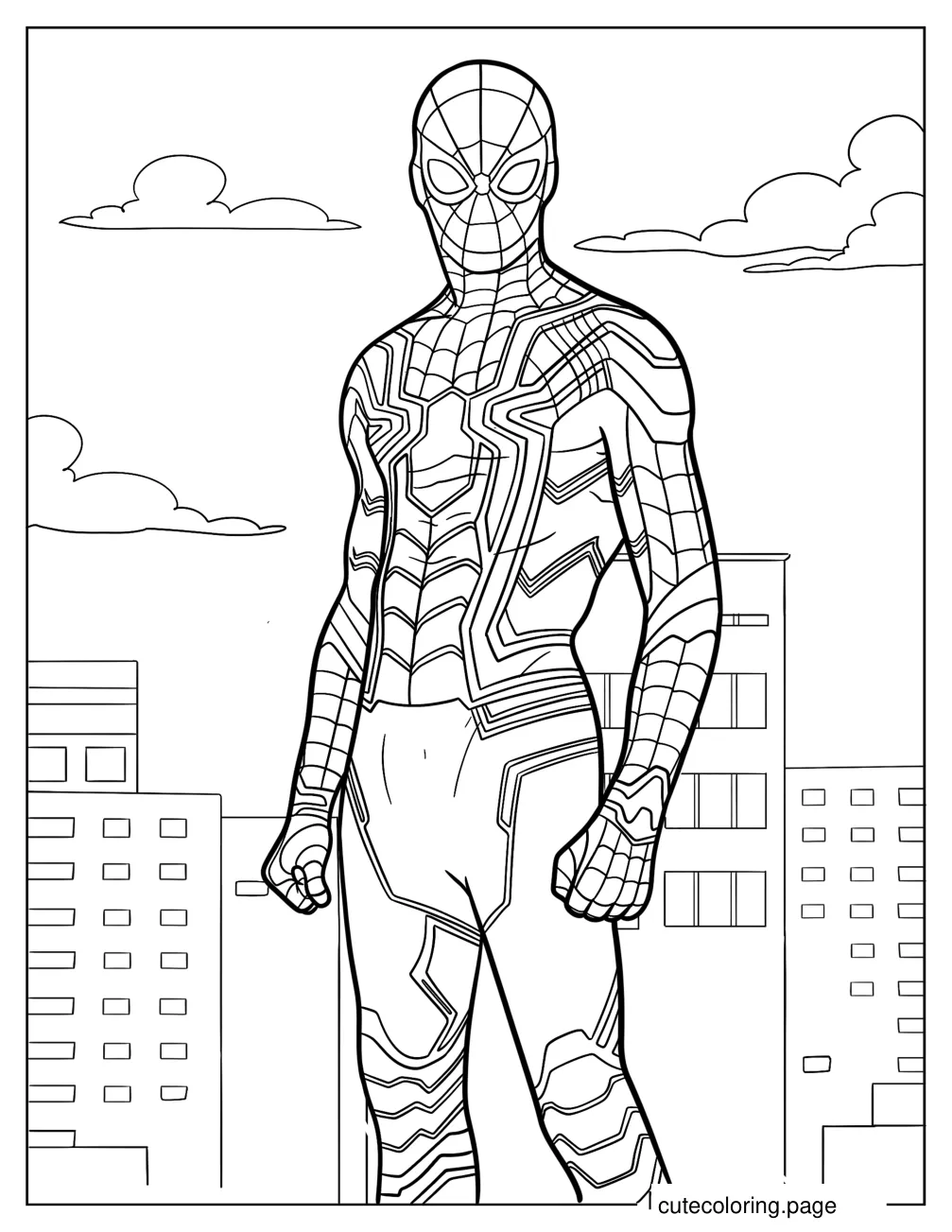 Detailed Iron Spider Man Suit Coloring Sheet coloring page