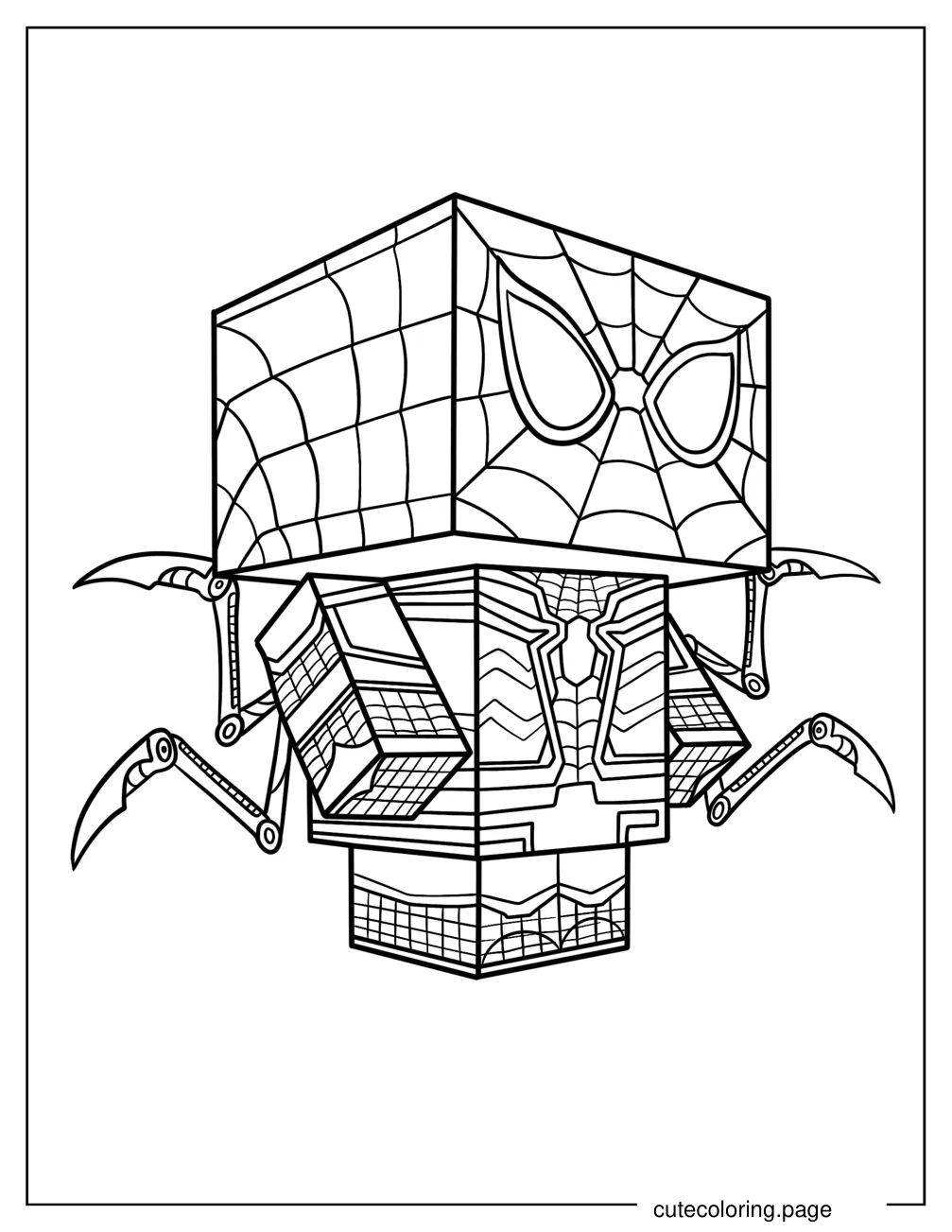 Lego Brickheadz Iron Spider Man With Pincers coloring page