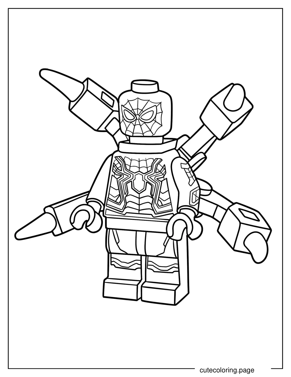 Lego Iron Spider Man Coloring Page For Kids coloring page