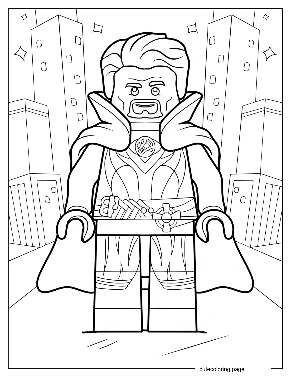 Detailed Lego Doctor Strange Coloring Page coloring page