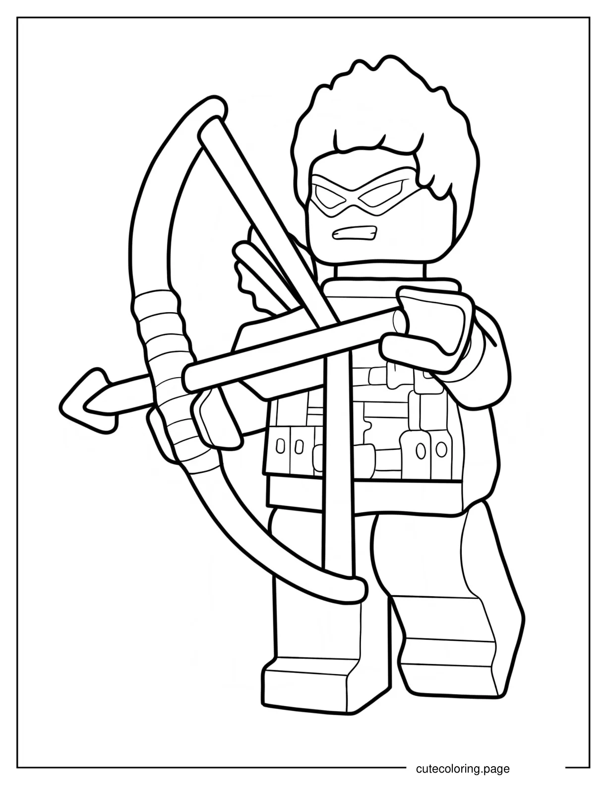 Easy Lego Avengers Hawkeye With Bow And Arrow Coloring Page coloring page