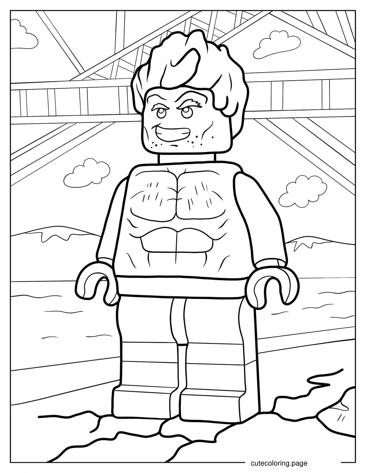 Lego Avengers Hulk Smirking Coloring Page coloring page