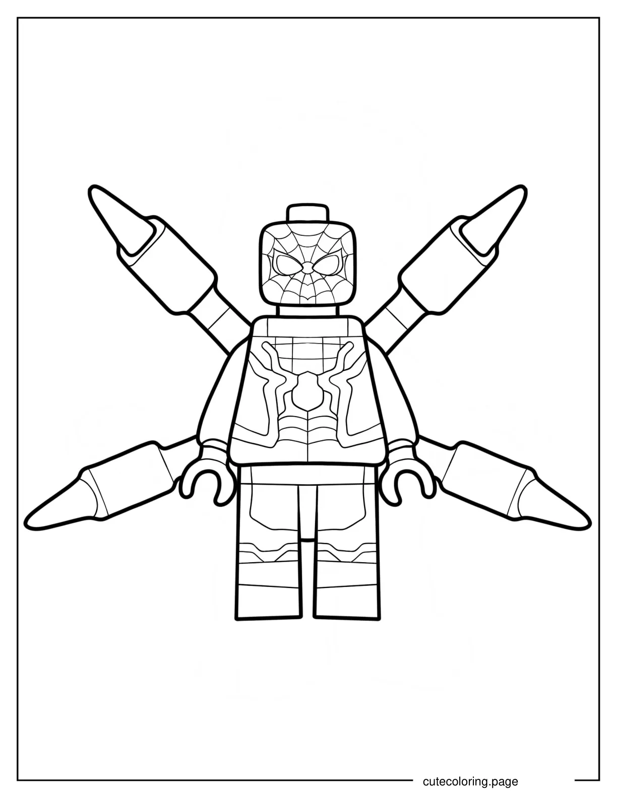 Lego Avengers Spider Man With Pincers Coloring Page coloring page