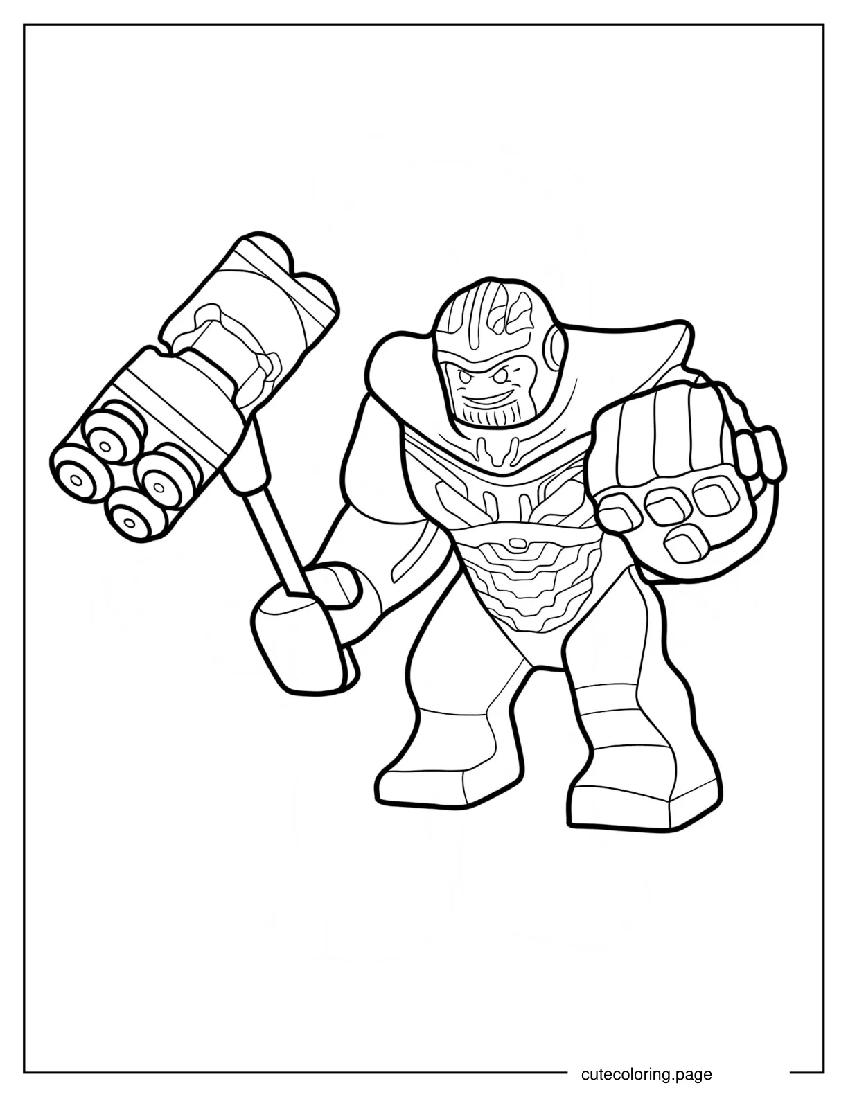 Lego Avengers Thanos With Hammer And Infinity Gauntlet coloring page