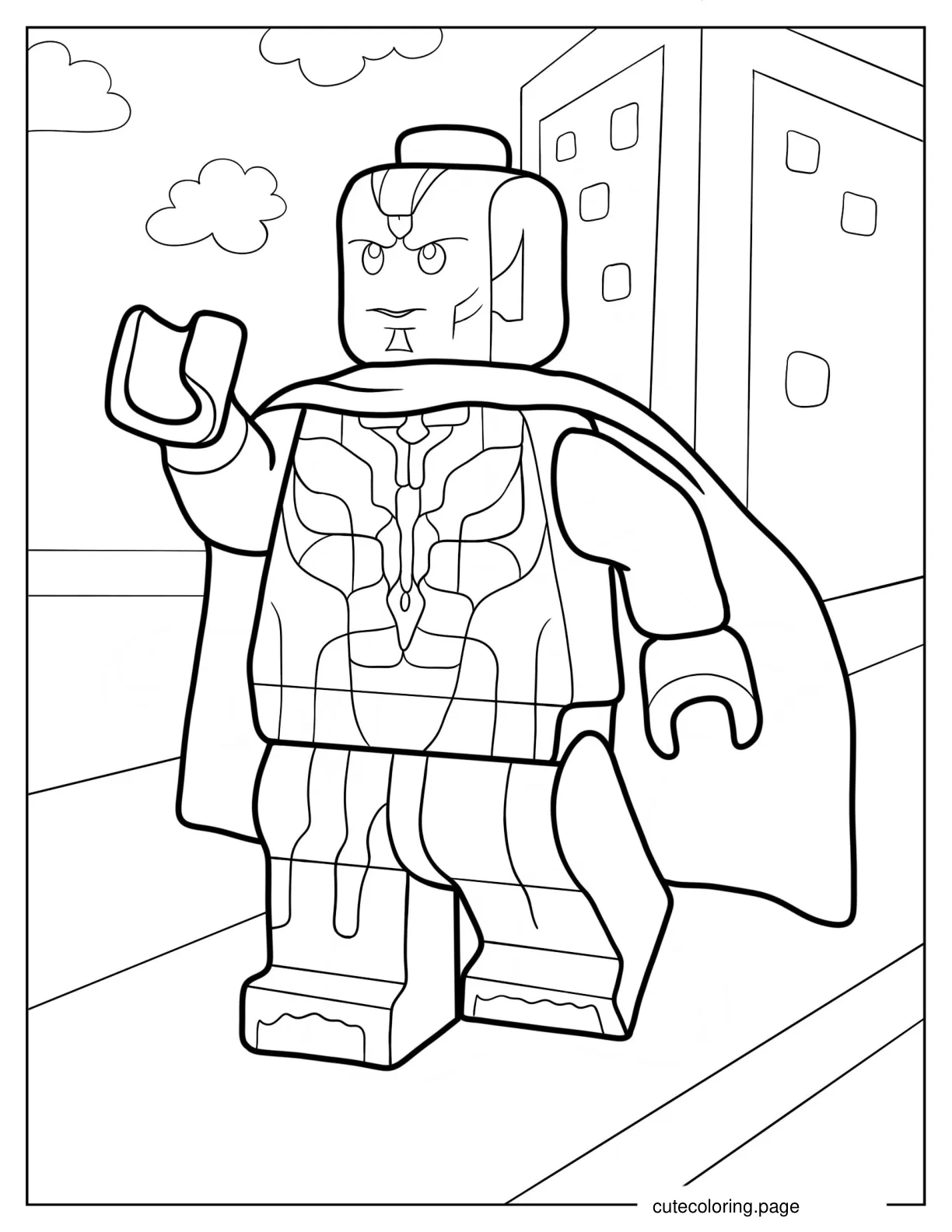 Lego Avengers Vision Coloring Sheet coloring page