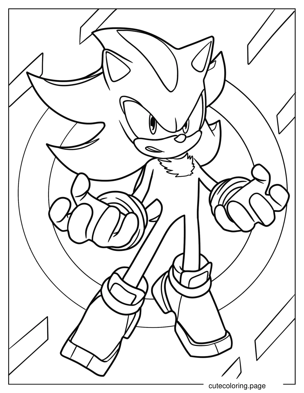 Easy Super Sonic Coloring Page For Kids coloring page