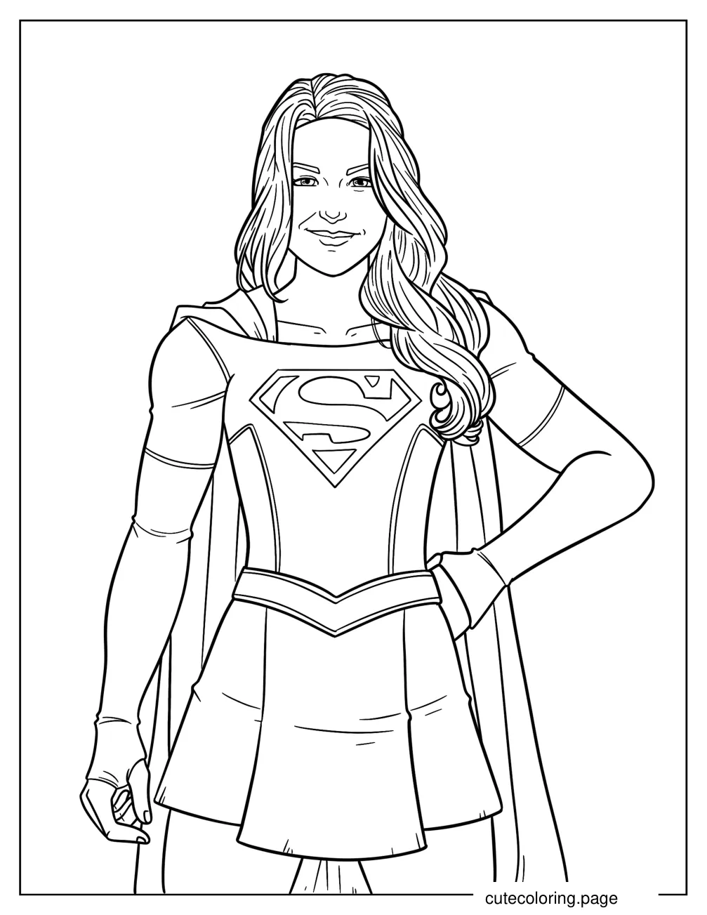 Detailed Kara Zor El Smiling Coloring Page coloring page