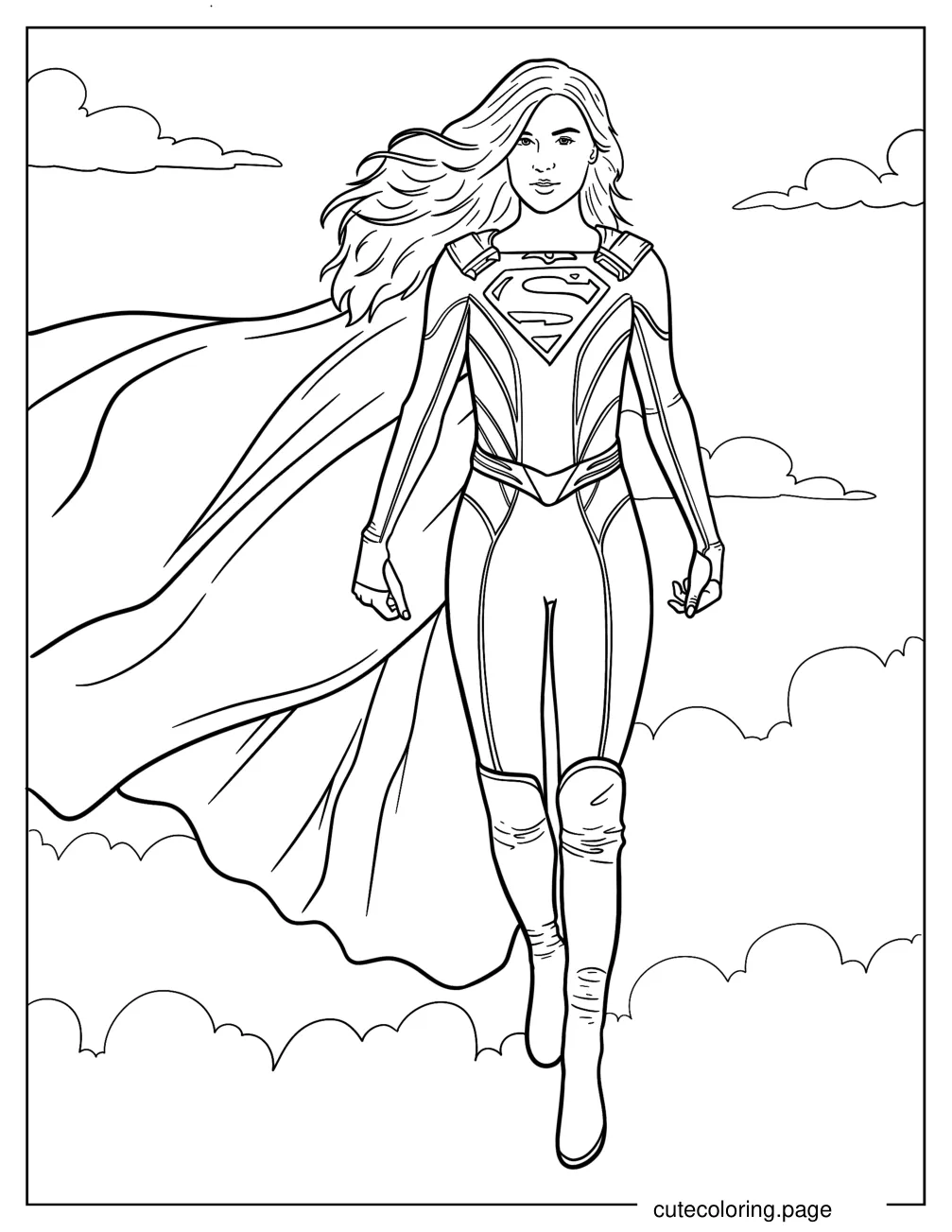 Melissa Benoist As Supergirl Coloring Sheet coloring page