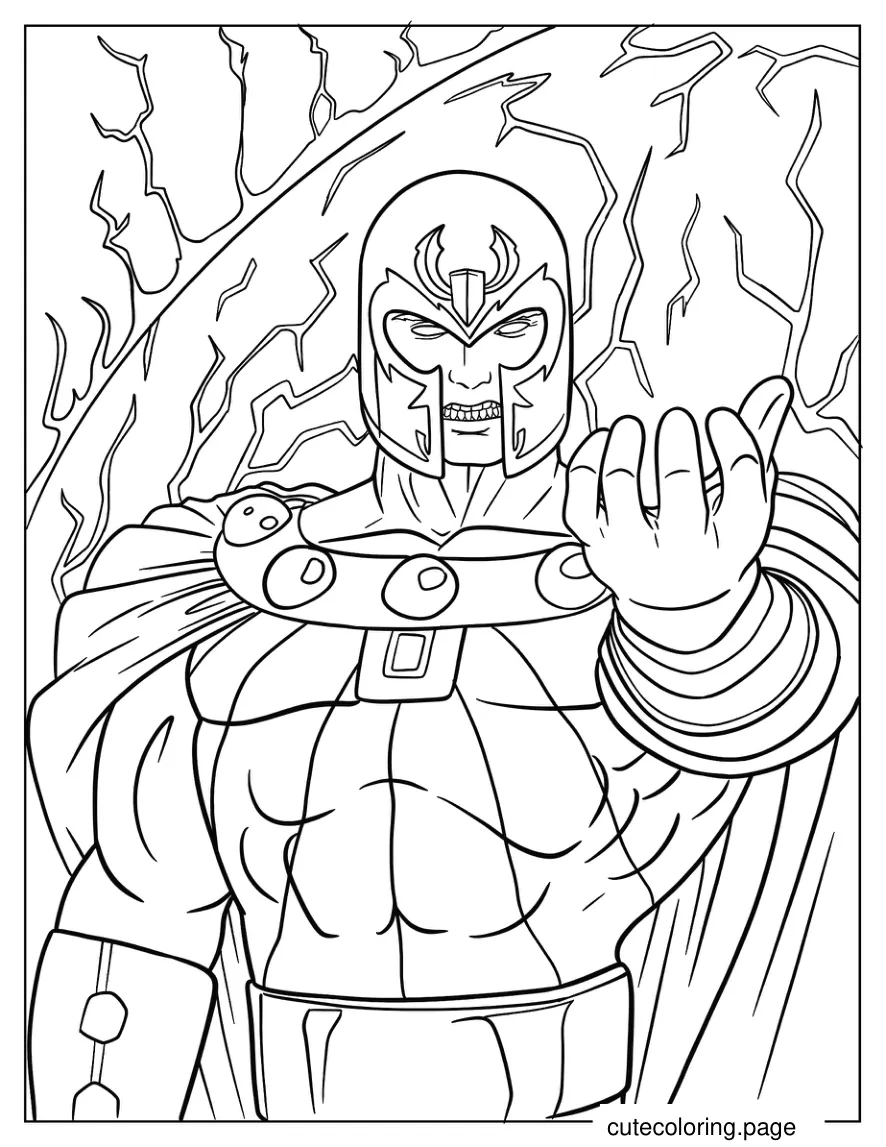 Angry Magneto Creating Force Field Coloring Page coloring page