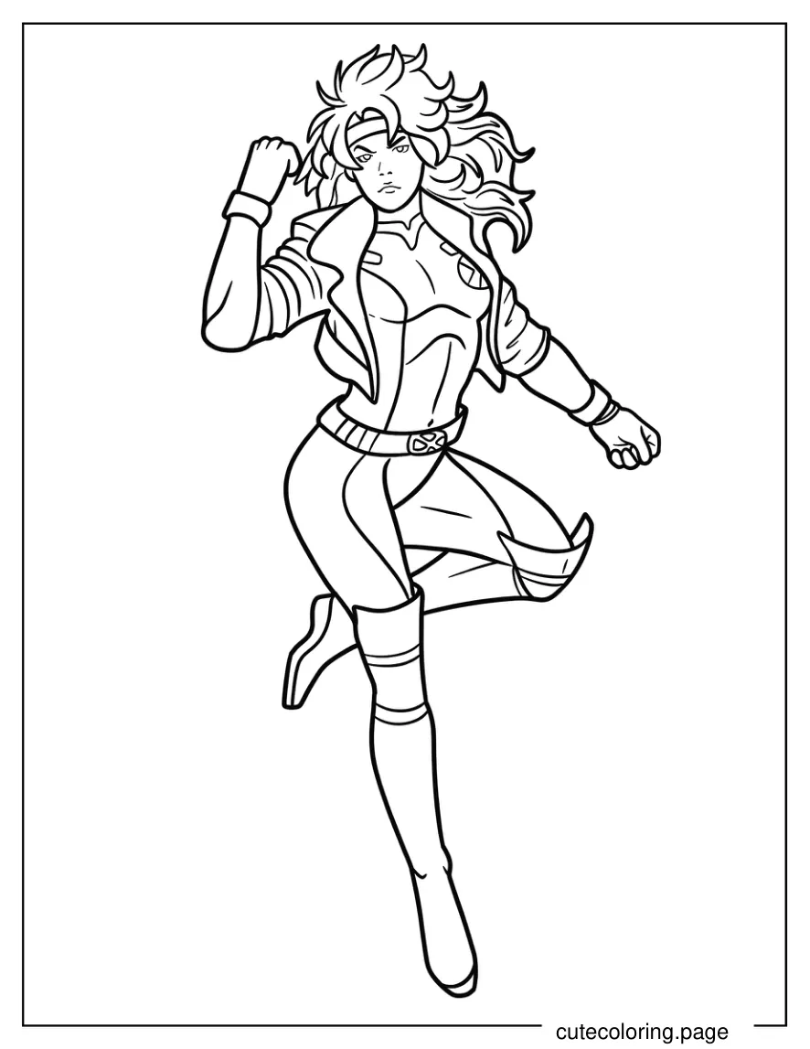 Easy Rogue In X Men Costume Coloring Sheet coloring page