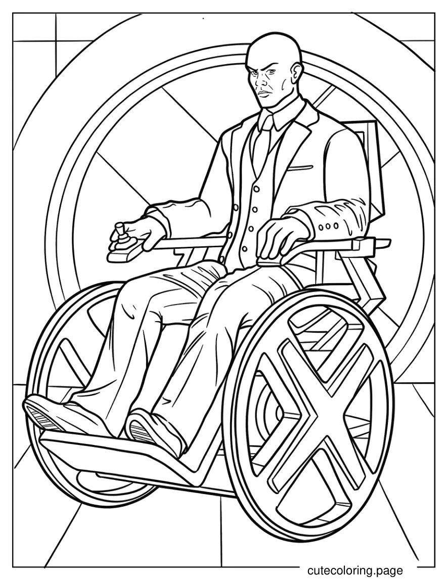 Professor Charles Xavier In His Wheelchair coloring page