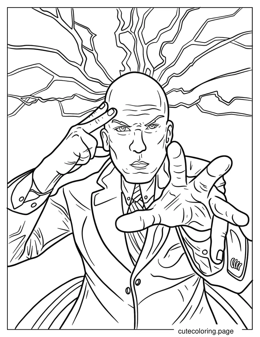 Professor X Using Telepathic Powers Coloring Page coloring page