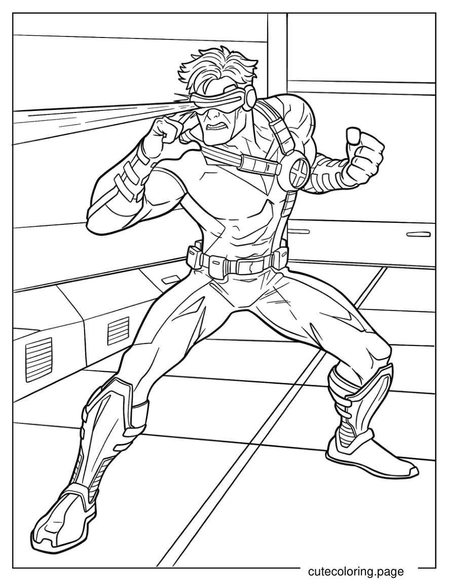 Realistic Cyclops Emitting Beams From His Eyes Coloring Sheet coloring page