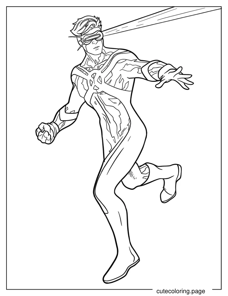 Simple Cyclops Running While Emitting Beams Coloring Page coloring page